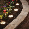 Mainstays Solar Powered Stainless Steel LED Landscape Walkway Disc Lights, 12 Lumens (4 Count)