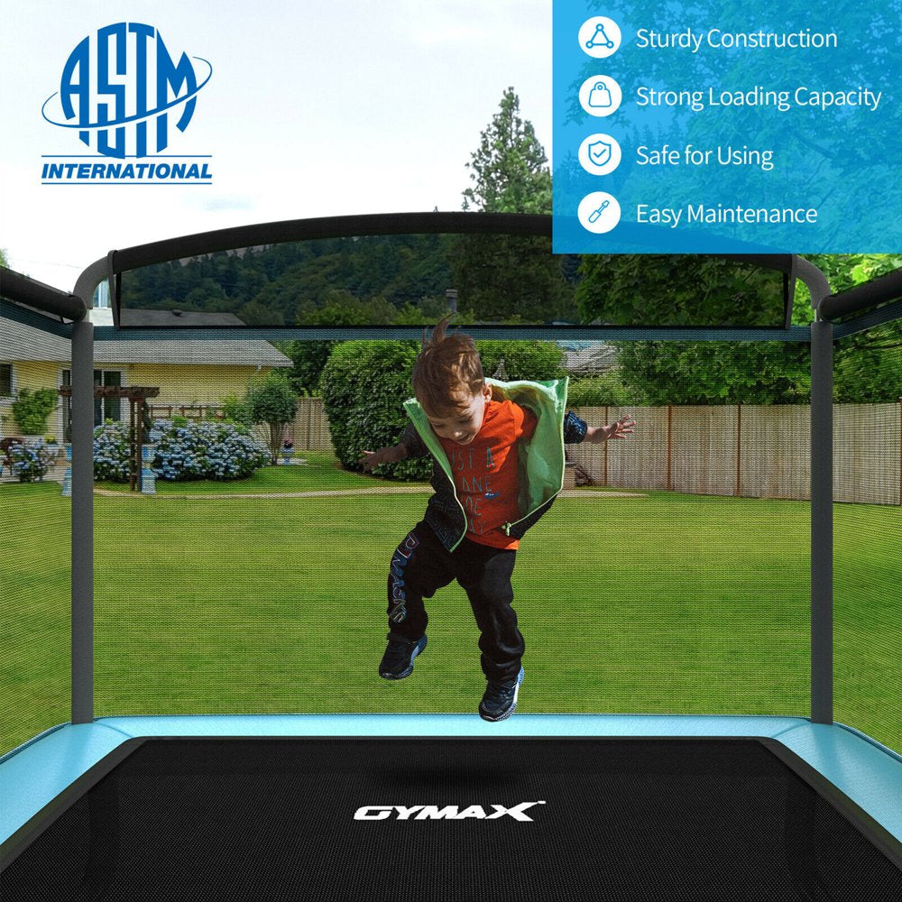 Gymax 6FT Recreational Kids Trampoline W/Swing Safety Enclosure Indoor/Outdoor Blue