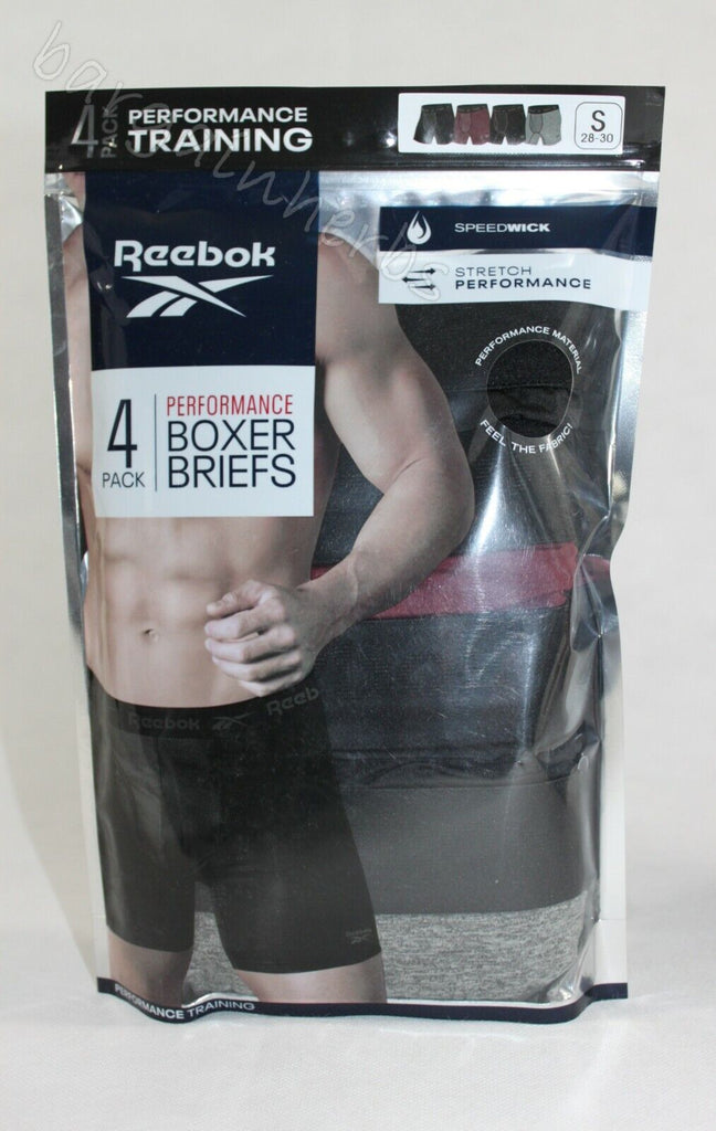 4 Pack Reebok Men'S Stretch Performance Boxer Briefs Free Shipping Size: S-2XL