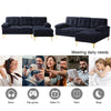 INGALIK Convertible Sectional Sofa Couch, Convertible L Shaped Couch with Reversible Chaise, Sectional Couch for Small Space Apartment, 3 Seater, Dark Blue