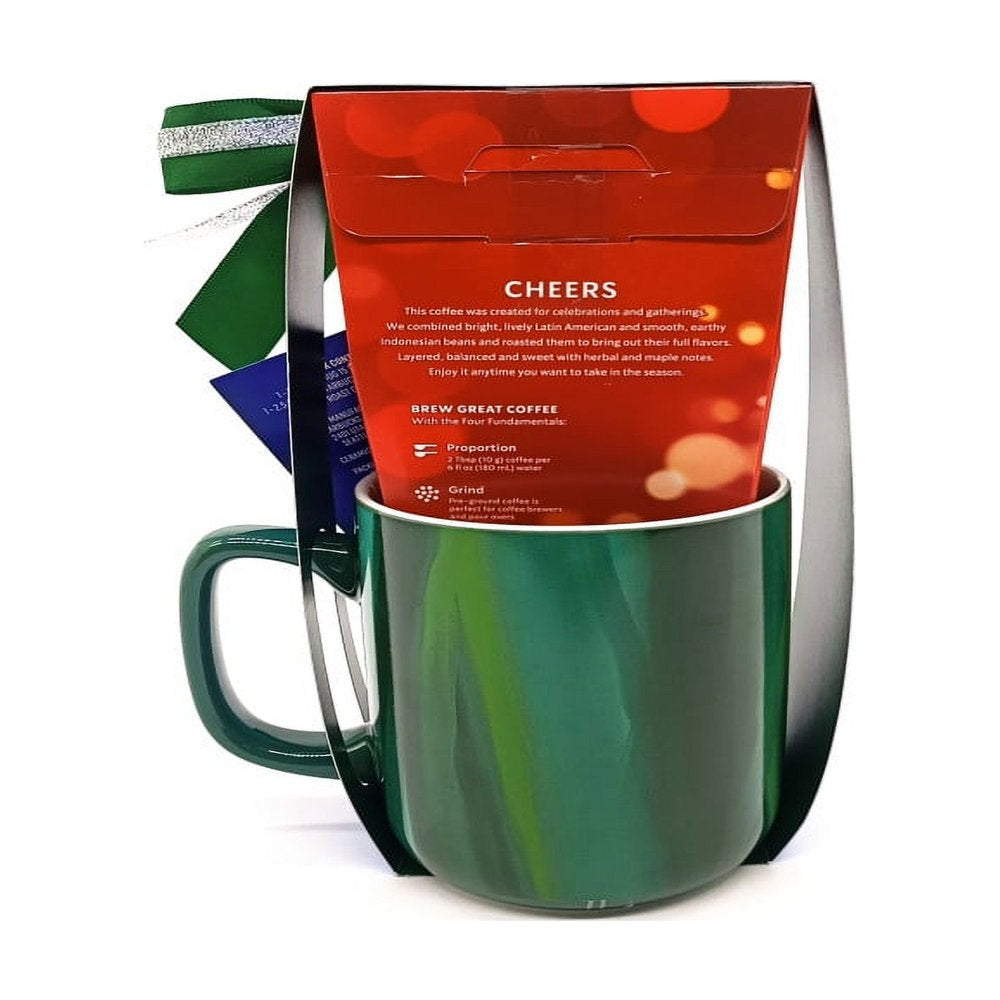 Starbucks 15Oz Green Mug with Coffee