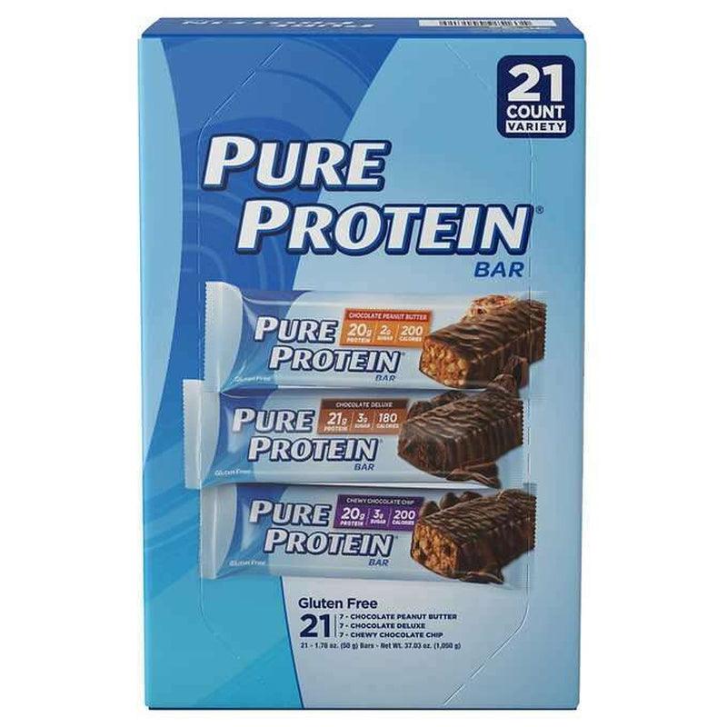 Pure Protein Bars Variety Pack 23 Bars Gluten Free Chocolate Peanut Butter Chip