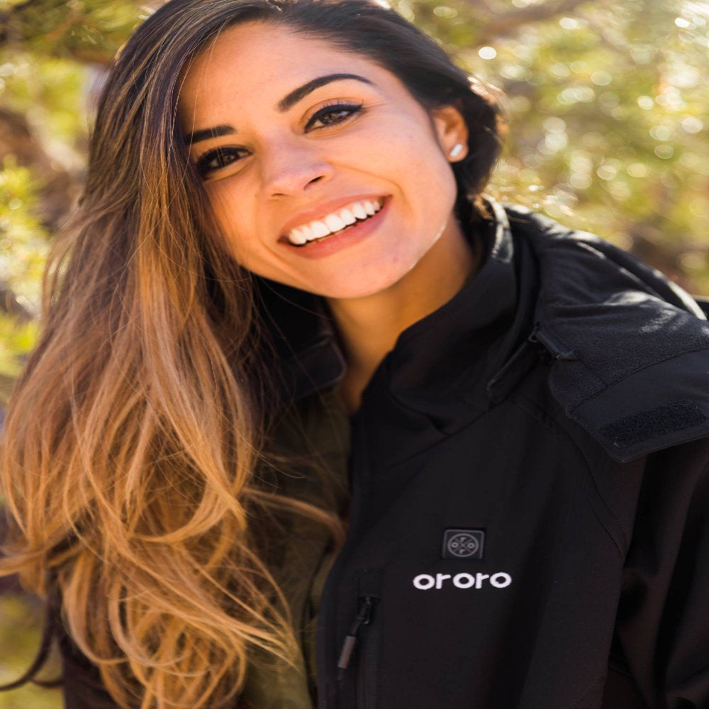 ORORO Women’S Heated Jacket with Battery, Heating Jacket with Removable Hood for Winter Outdoors (Black, S)