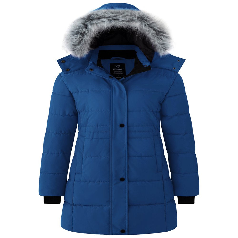 Wantdo Women'S Winter Jacket Warm Puffer Coat Heavy Bubble Coats Rain Jacket Palace Blue L