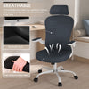 Lioncin Office Chair, High Back Ergonomic Desk Chair, Breathable Mesh Desk Chair with Adjustable Lumbar Support and Headrest, Swivel Task Chair with Flip-Up Armrests,Dark Gray