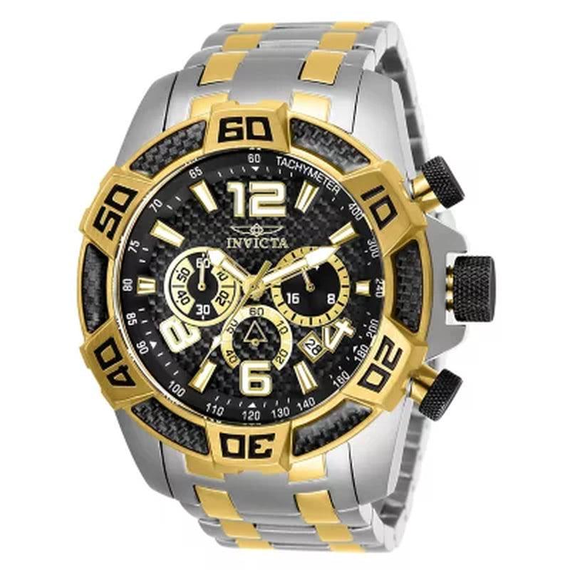 Invicta Men'S Pro Diver Quartz 50Mm Two Tone, Black Dial