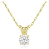 Superjeweler 14 Karat Yellow Gold 1/6 Carat Diamond Solitaire Necklace, 18 Inches for Women