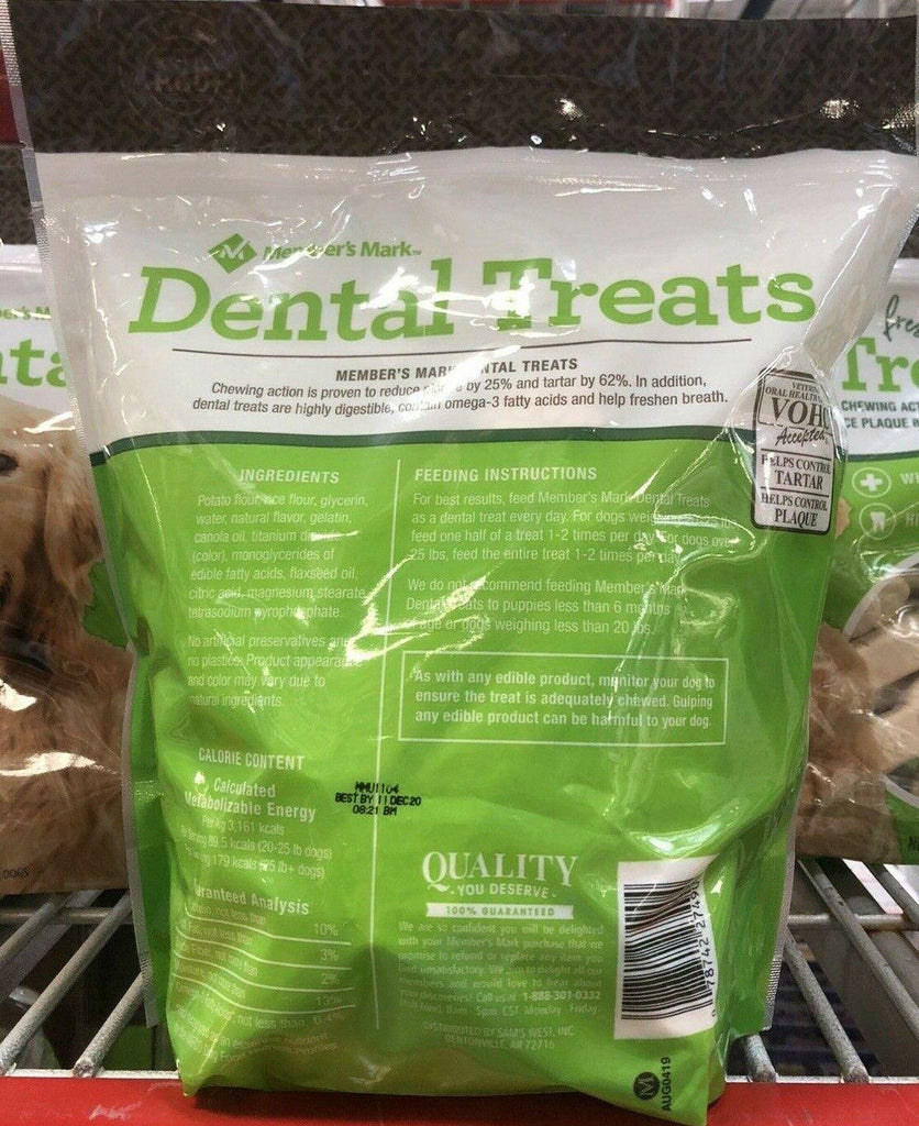 🔥 Member'S Mark Dental Chew Treats for Dogs Wheat Gluten Free (30 Ct) 🐶 Food