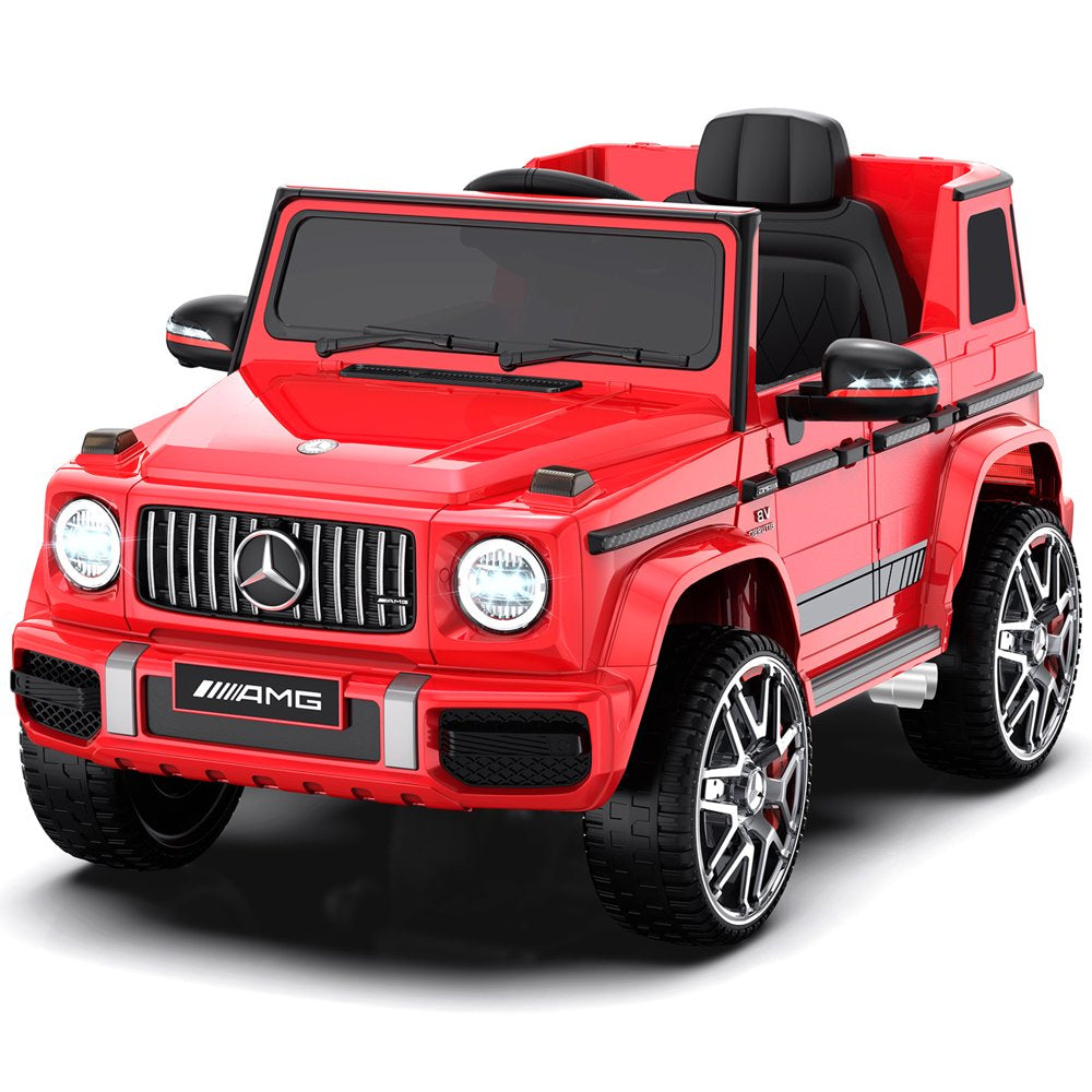 TOKTOO 24V 4WD Licensed Mercedes-Benz G63, Battery Powered Ride on Car with Remote, LED Light, Music Player-Red