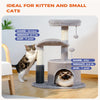 PAWZ Road 32.7" Cat Tree Small Cat Tower Kitten Scratching Posts Condo with Sefl-Grooming Toy, Gray