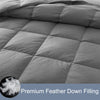 Whatsbedding down Feather Comforter Duvet Insert Cotton Grey Goose Duck Feather down Comforter All Season Solid, Twin