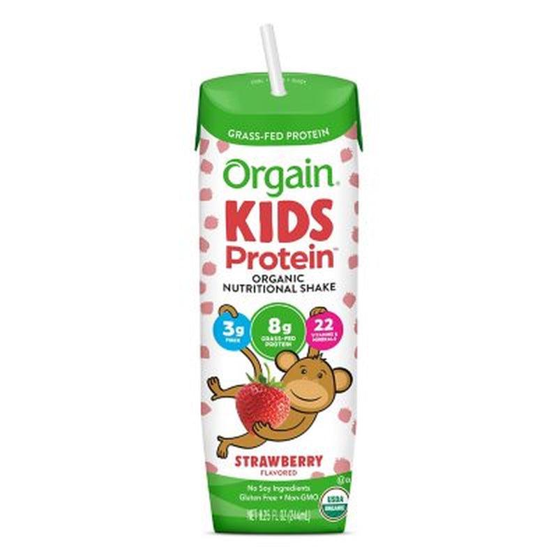 Orgain Kids Protein Organic Nutritional Shake, Strawberry (8.25 Fl. Oz., 12 Pk.)