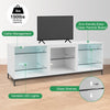 Hommpa LED TV Stand for 70" TV Modern Entertainment Center with LED Lights Media Console Cabinet with Open Glass Storage Shelves for Gaming Living Room