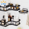 PHANCIR 3 Pcs Corner Shower Caddy Shower Organizer, 2 Tier Self-Adhesive Bathroom Organizer Shower Caddy Basket with Soap Holder, No Drilling Wall Mounted Rustproof Stainless Steel Shower Rack Black