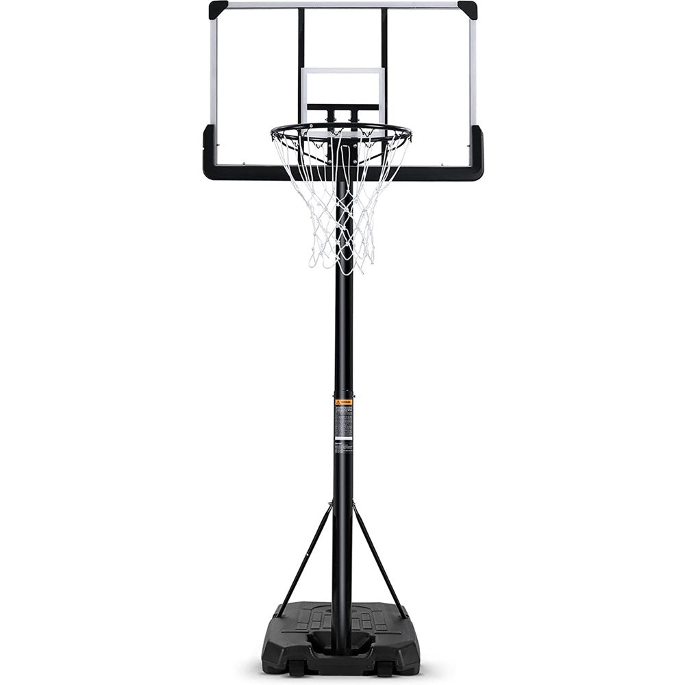 Portable Basketball Hoop Goal Basketball Hoop System Height Adjustable 7 Ft. 6 In. - 10 Ft. with 44 Inch Indoor Outdoor PVC Backboard Material