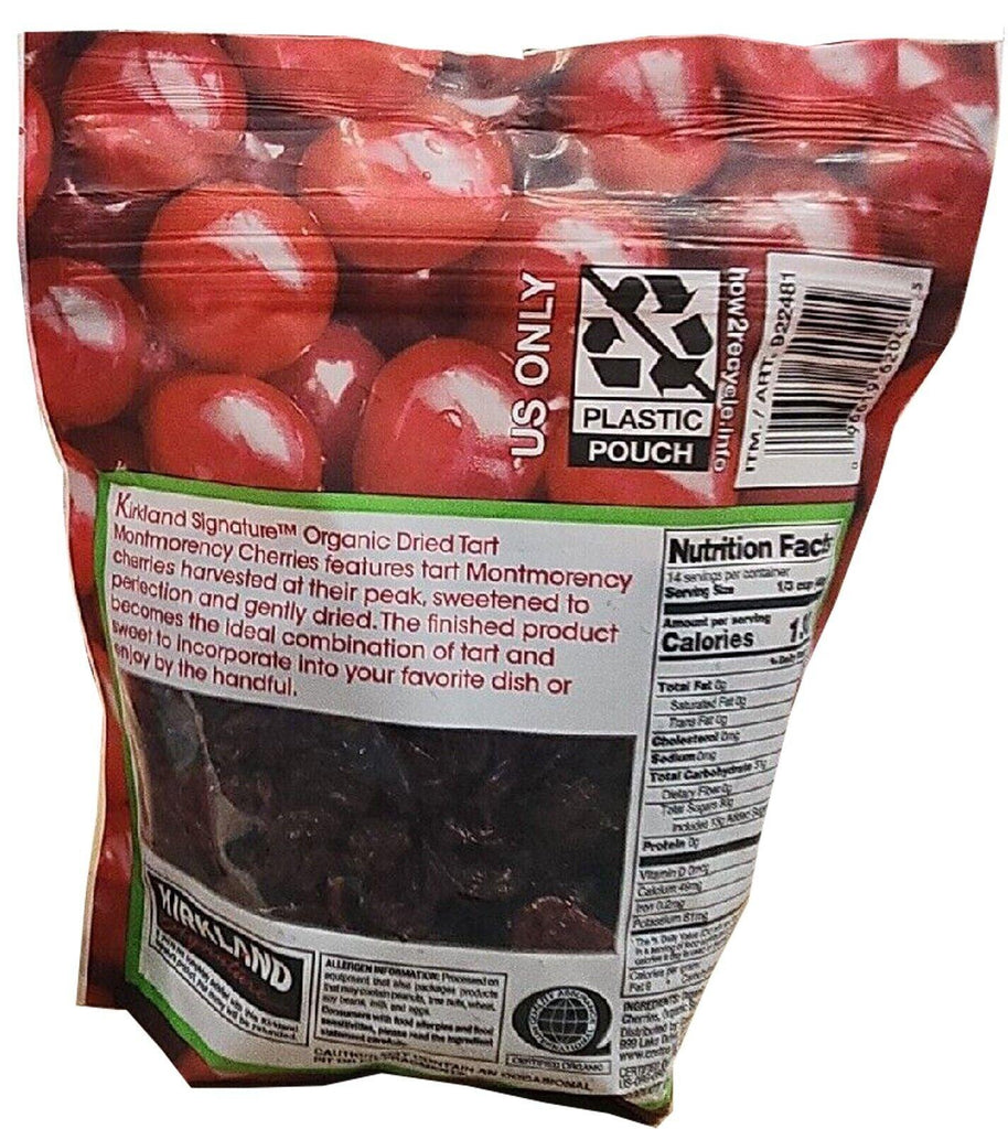 2 Packs Kirkland Signature Organic Dried Tart Montmorency Cherries. 20Oz Each