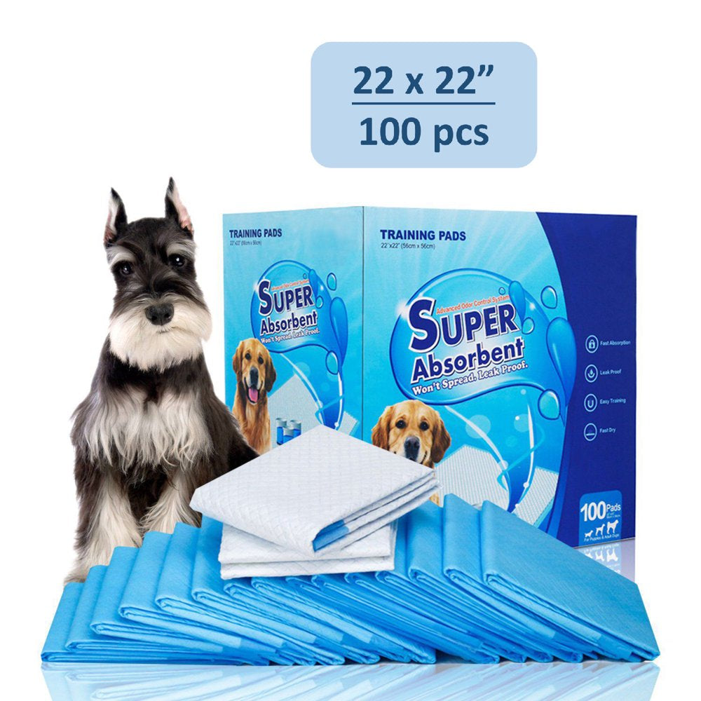 Petfamily Dog Training Pads Super Absorbent--22" X 22", 100 Count, for Small to Medium Dogs