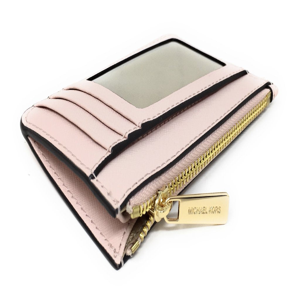 Michael Kors Womens Jet Set Travel Small Top Zip Coin Pouch with Id Holder in Saffiano Leather (Powder Blush)