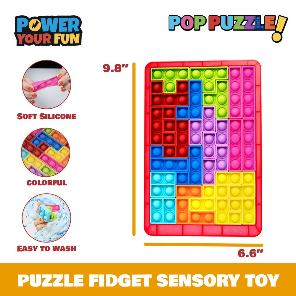 Power Your Fun 27Pc Pop Its STEM Puzzle Sensory Fidget Toys (Red)