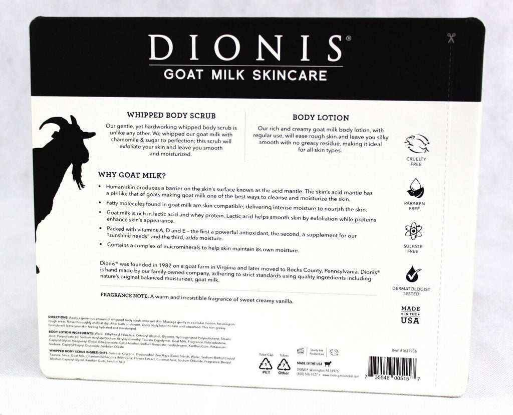 Dionis Goat Milk Bath & Body Set, 3 Piece Set (Vanilla Bean) Free Shipping