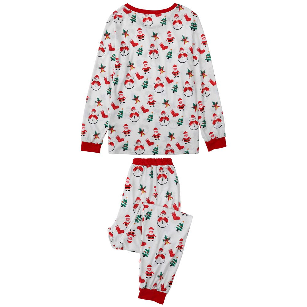 Baozhu Family Matching Sets Christmas Pajamas Dad Mom Kids Baby Xmas Snowman and Santa Claus Print Long Sleeve Home Wear