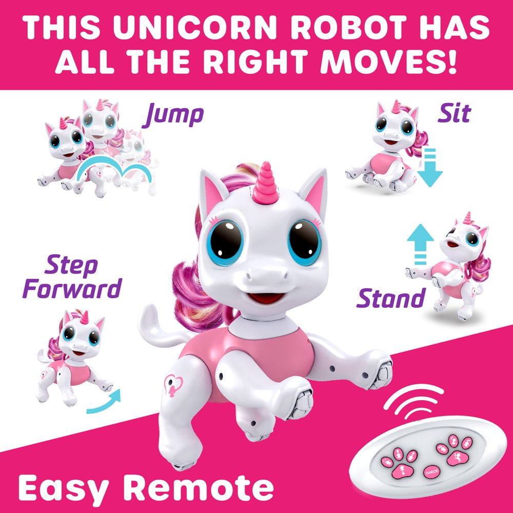 Power Your Fun Remote Controlled Electronic Robot Pet Unicorn (Pink)