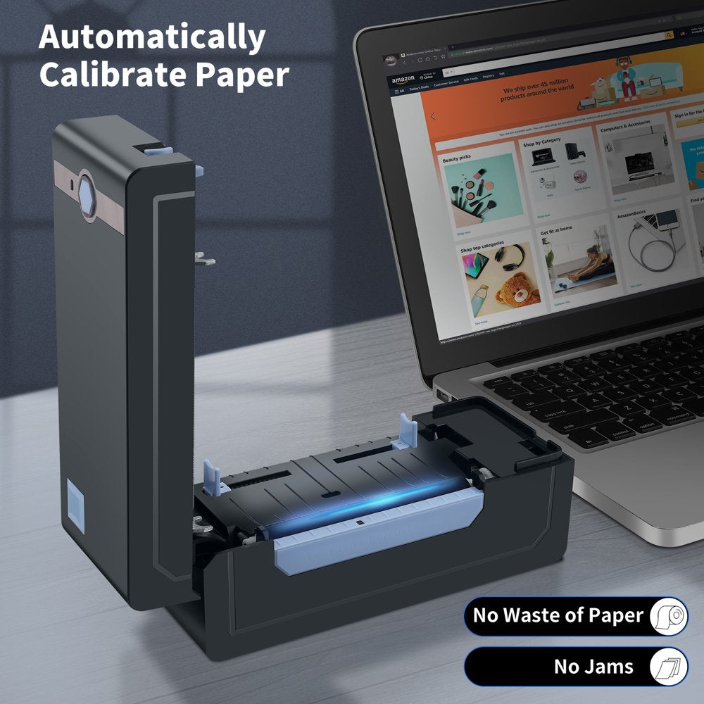 JADENS Thermal Label Printer, 4''X6'' Bluetooth Label Printer for Shipping Packages, Compatible with Windows Smartphone