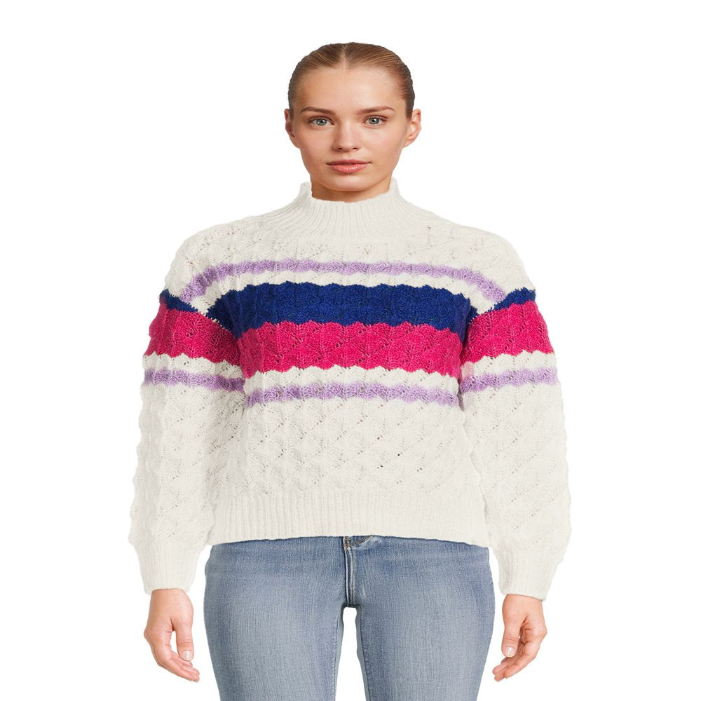 99 Jane Street Women'S Mock Neck Pullover Sweater with Long Sleeves, Midweight, Sizes XS-XXXL