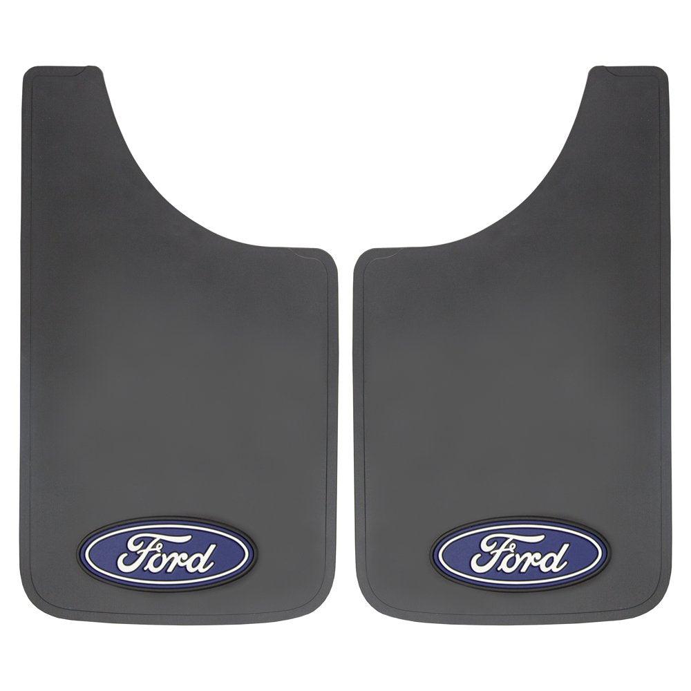 Ford 11” X 19” Easy-Fit Universal Fit Automotive Mud Guards, Black, 1 Pair