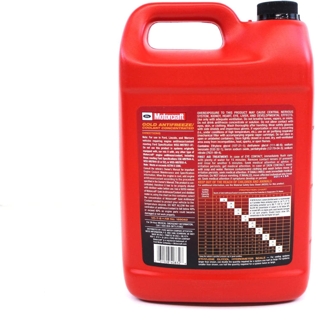 Genuine  Fluid VC-7-B Red Concentrated Antifreeze/Coolant - 1 Gallon (Packaging May Vary)