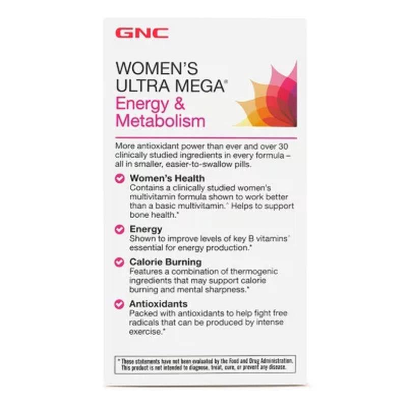 GNC Women'S Ultra Mega Energy & Metabolism Multivitamin (180 Ct.)