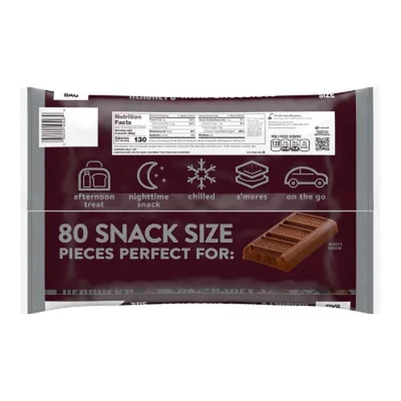 HERSHEY'S Milk Chocolate Snack Size Candy Bars, Individually Wrapped, Bulk Value Bag (36 Oz., 80 Pieces)