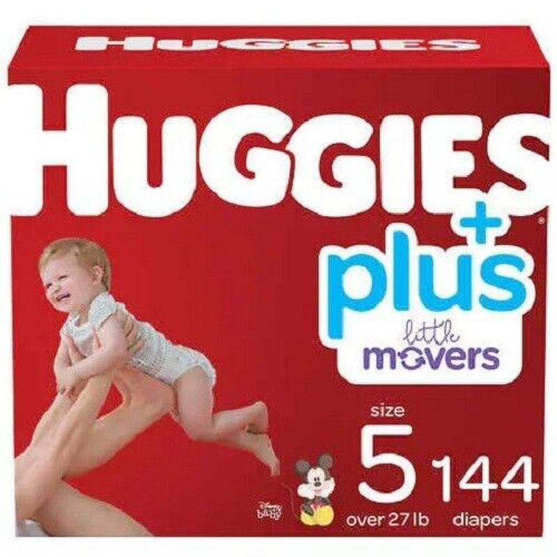 Huggies Little Movers Baby Diapers, Size 5: 27Lbs and Up, 144 Count CWS