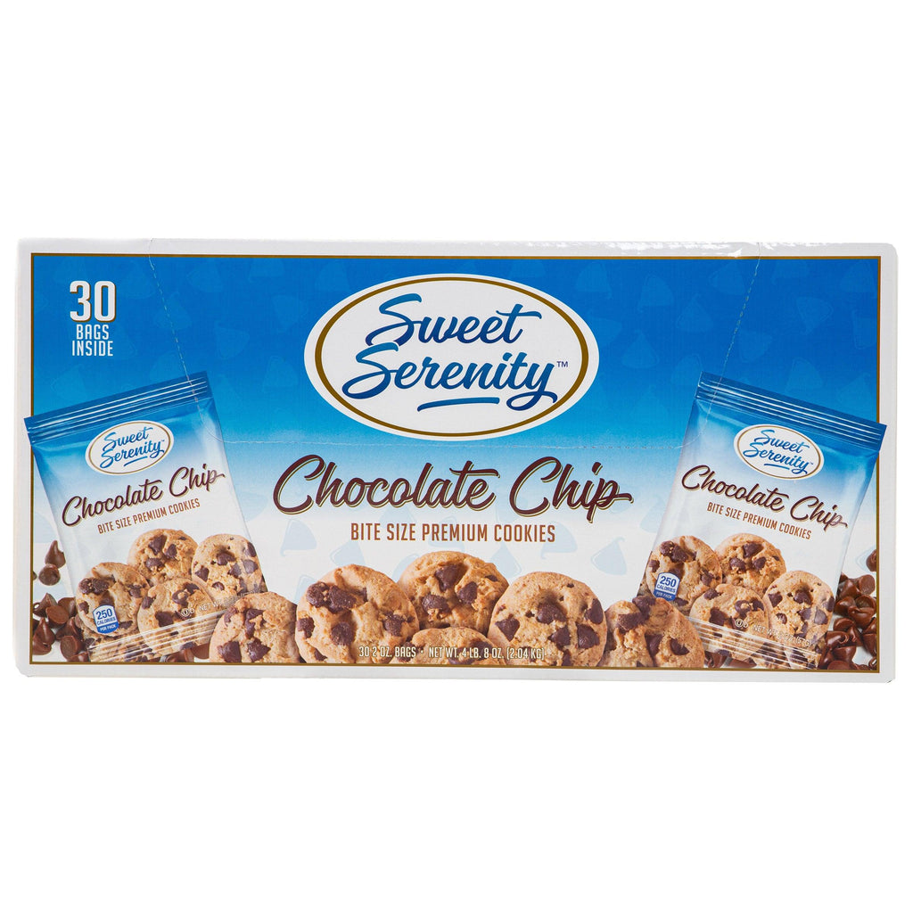 Bite Size Premium Cookies, Chocolate Chip, 2 Oz, 30 Ct