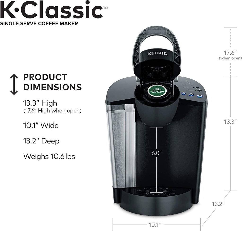 K-Classic Coffee Maker K-Cup Pod, Single Serve, Programmable, 6 to 10 Oz. Brew Sizes, Black