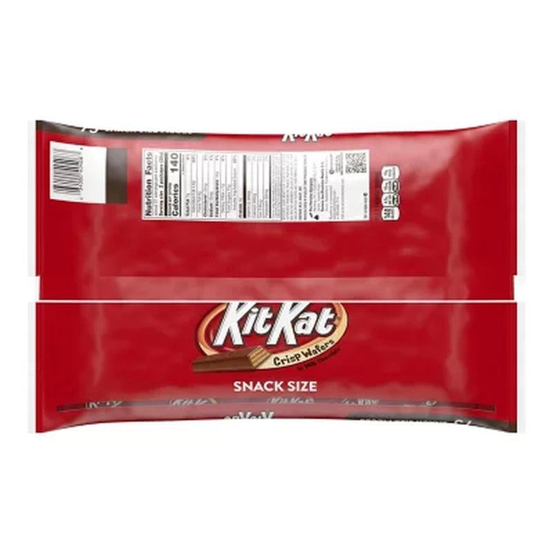 KIT KAT Milk Chocolate Wafer Snack Size Candy Bars, Bulk Value Bag (36.75 Oz., 75 Pc.)