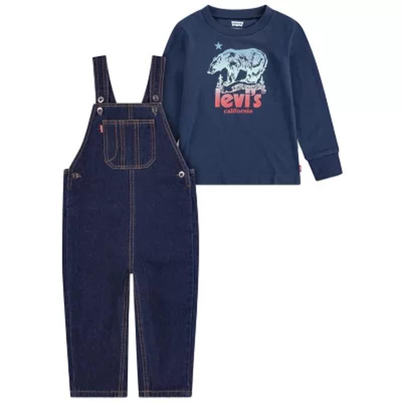 Levi'S Toddler Boys' Denim Overall and Long Sleeve Tee Set