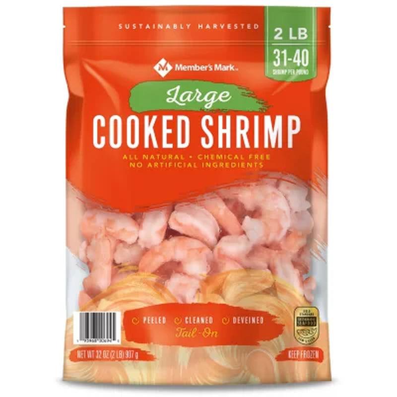 Member'S Mark Large Cooked Shrimp, Frozen (2 Lb. Bag, 31-40 Pieces per Pound)