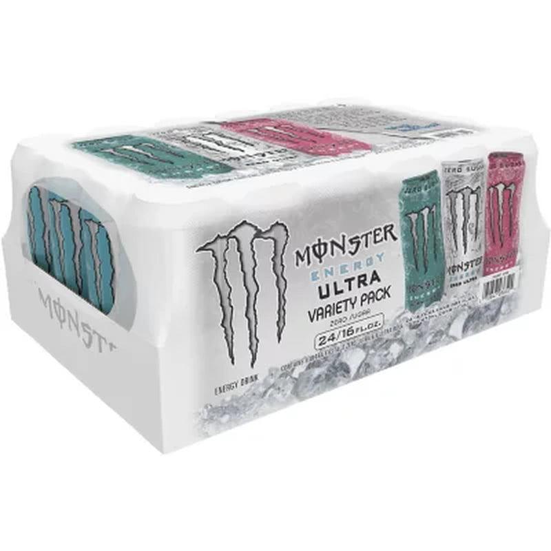 Monster Energy Ultra Variety Pack Zero Ultra, Fiesta and Rosa (16 Fl. Oz., 24 Pk.)