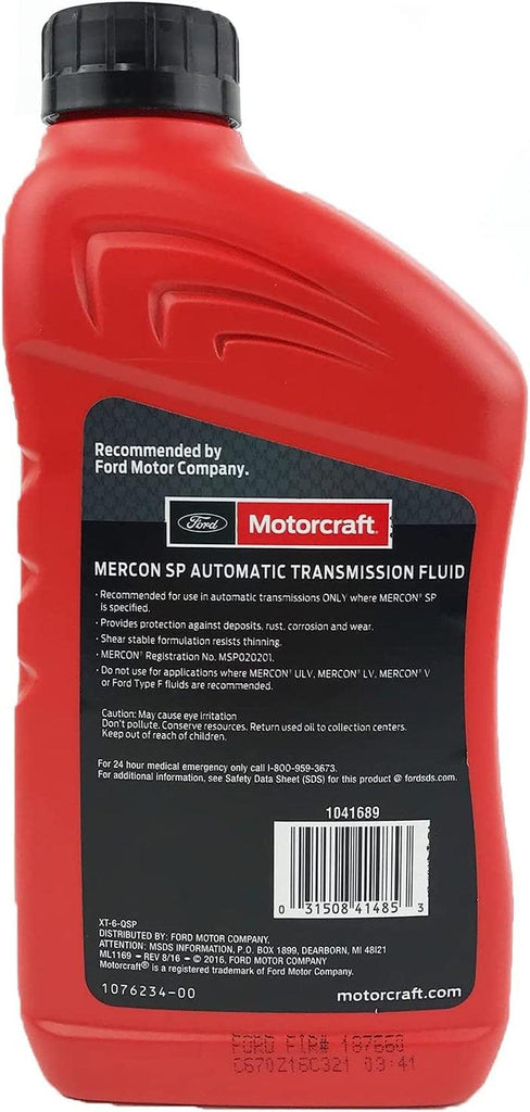 Motorcraft Mercon SP XT-6-QSP Transmission Fluid Case 12 Quarts