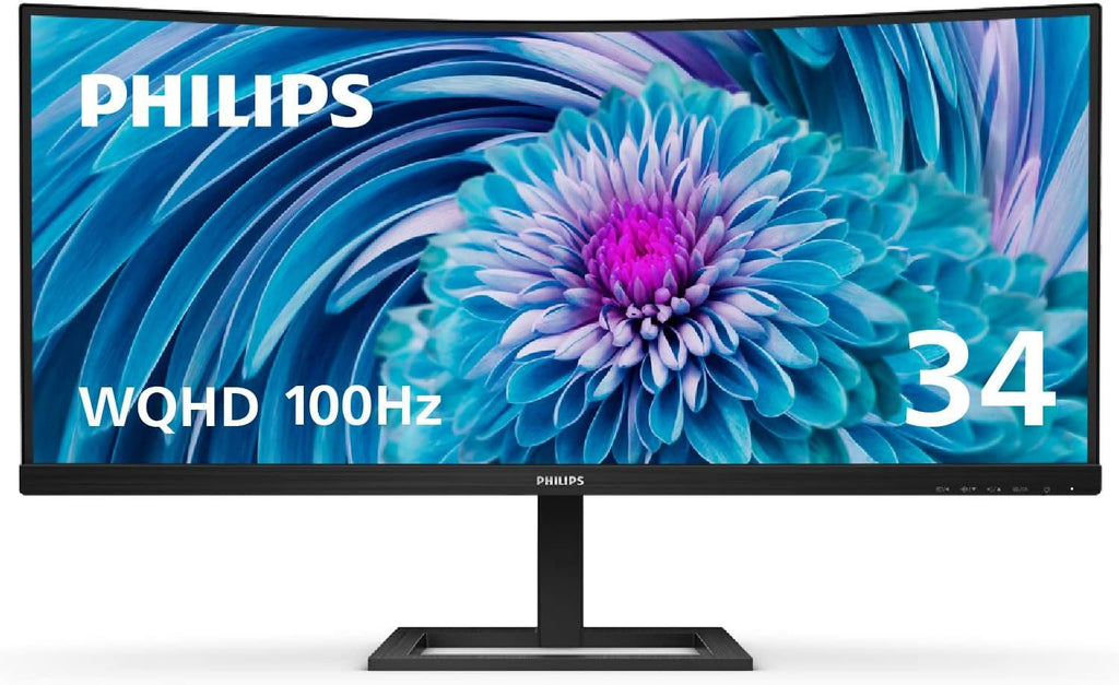 PHILIPS 322E1C 32" Super-Curved Frameless Monitor, Full HD VA, 104% Srgb, Adaptive-Sync 75Hz, VESA, 4Yr Advance Replacement Warranty, Black/Silver