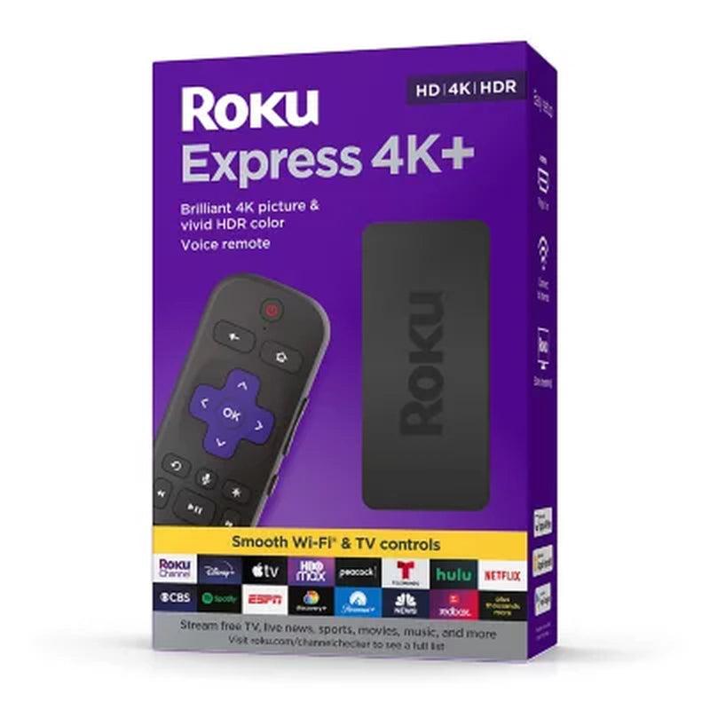 Roku Express 4K+ Streaming Player 4K/HD/HDR with Smooth Wi-Fi, Premium HDMI Cable, Voice Remote | 2021