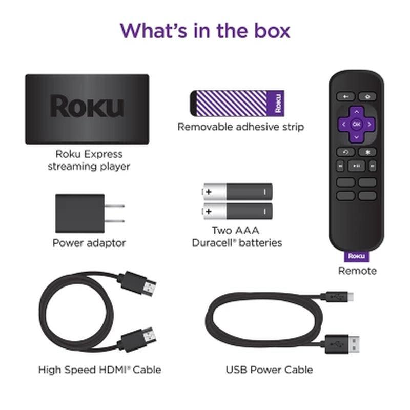 Roku Express | HD Streaming Media Player with High Speed HDMI Cable and Simple Remote