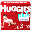 Size 3: Huggies Little Movers Baby Diapers, 6-28Lbs, 192 Count CWS