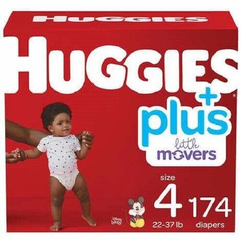 Size 4: Huggies Little Movers Baby Diapers, 22-37Lbs, 174 Count