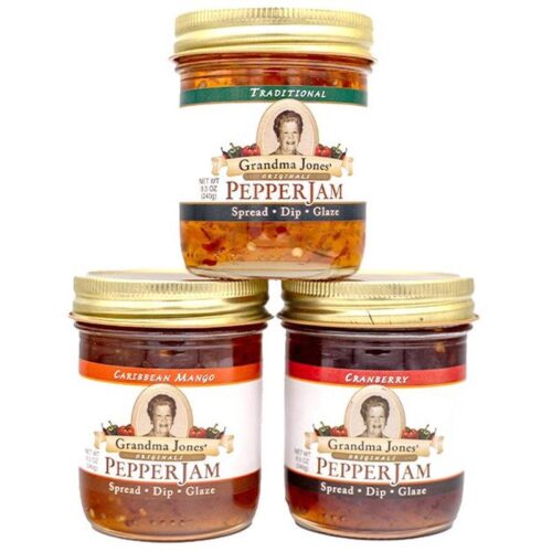 "Not Too Spicy" Pepper Jelly Three Pack - Traditional, Caribbean Mango, and Cranberry Flavors